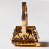 Anello vintage da cocktail in oro 18K con quarzo citrino (15ct ca.), anni ‘60