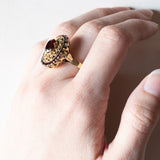 Anello vintage in oro 18K con granati, anni ‘60