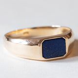 Anello da sigillo vintage in oro 14K con lapislazzuli, anni ‘50/‘60