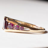 Anello vintage in oro 9K con tormaline viola, anni ‘70/‘80