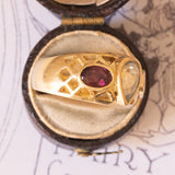 Anello vintage in oro giallo 18K con acquamarina e tormaline rosa, anni ‘60