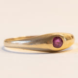 Anello vintage gypsy in oro 18K con rubino, anni ‘50/‘60