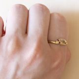 Anello a serpente vintage in oro 18K con rubini, anni ‘70
