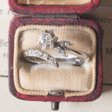 Anello vintage in oro bianco 18K con diamanti (0.29ctw ca.), anni ‘70