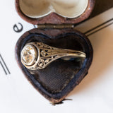 Art Deco solitaire in 18K gold and silver with approx. 1ct diamond, 1920s