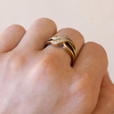 Anello vintage in oro 18K con diamanti (0.15ctw ca.), anni '50