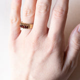 Anello vintage in oro 14K con granati, anni ‘70