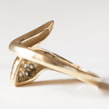 Anello a serpente vintage in oro 14K con diamanti (0.12ctw ca.), anni ‘70
