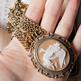 Bracciale antico in oro 18K con cammeo su conchiglia, primi del ‘900