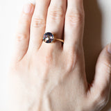 🌙 Anello moderno in oro 9K con topazio mistico