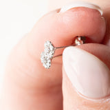 Orecchini vintage in oro bianco 18K con diamanti di taglio huit-huit (0.14ctw ca.), anni ‘60