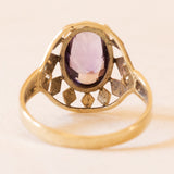 Anello vintage in oro giallo 8K con ametista (2.50ct ca.), anni ‘60/‘70