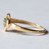 Anello vintage in oro 18K con smeraldo, anni ‘50