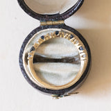 Mezzo eternity vintage in oro 18K con zaffiri e diamanti (0.30ctw ca.), anni ‘60/‘70