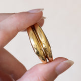 Orecchini vintage a cerchio in oro 14K a canna vuota, anni ‘70