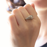Art Deco solitaire in 18K gold and silver with approx. 1ct diamond, 1920s