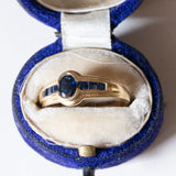 Anello vintage in oro 14K con zaffiri, anni ‘60/‘70