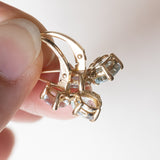 Boucles d'oreilles vintage en or 14 carats avec aigues-marines, années 70/80