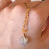 Vintage 18K gold necklace with diamonds (0.40ctw approx.), 1970s
