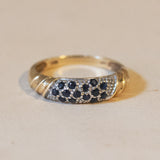 Anello vintage in oro 14K con zaffiri (0.16ctw ca.), anni ‘60/‘70