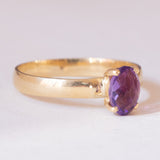 🔮 Anello vintage in oro 18K con ametista, anni ‘60