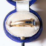 Anello vintage in oro 14K con zaffiri, anni ‘60/‘70