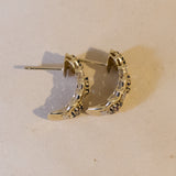 Orecchini vintage in oro 14K con diamanti, rubini e zaffiri, anni ‘60/‘70