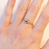 Anello vintage in oro 18K con topazio rosa, anni ‘70