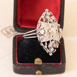 Anello vintage in oro bianco 18K con diamanti (1.75ctw ca.), anni ‘50/‘60