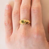 Anello vintage in oro 18K con peridoto verde, anni ‘70