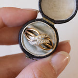 Anello vintage in oro 18K con diamanti (0.15ctw ca.), anni '50