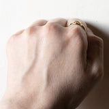Anello vintage in oro 18K con smeraldo, anni ‘50