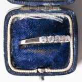 Veretta vintage in oro bianco 14K con diamanti di taglio brillante (0.50ctw ca.), anni ‘60/‘70