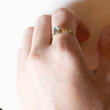 Anello vintage in oro 18K con acquamarina, anni ‘50/‘60
