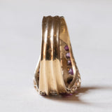 Anello “triplo” vintage in oro 18K con diamanti (0.30ctw ca.) e rubini, anni ‘70