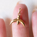 Ciondolo vintage a forma di mezzaluna in oro giallo 18K, anni ‘60/‘70