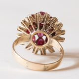 Anello vintage in oro 18K con rubini, anni ‘60/‘70