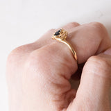 Anello vintage in oro 18K con topazi e diamanti, anni ‘50/‘60