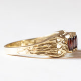 Anello vintage in oro 14K con granati, anni ‘70