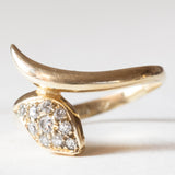 Anello a serpente vintage in oro 14K con diamanti (0.12ctw ca.), anni ‘70