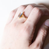 Anello vintage in oro 18K con pietra di luna, anni ‘60