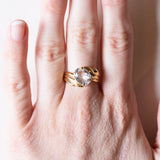Anello vintage in oro giallo 18K con acquamarina (1.80ct ca.), anni ‘60