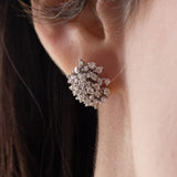 Orecchini vintage in oro bianco 18K con diamanti (1.20ctw ca.), anni ‘60/‘70