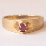 Anello vintage da uomo in oro 14K con rubino, anni ‘70