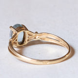 Anello vintage in oro 18K con acquamarina, anni ‘50/‘60
