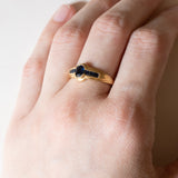 Anello vintage in oro 14K con zaffiri, anni ‘60/‘70