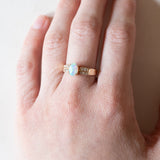 Anello vintage in oro 14K con opale e diamanti (0.14ctw ca.), anni ‘70