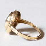 Anello vintage in oro 14K con spinello sintetico azzurro, anni ‘60/‘70