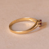 Vintage ring in 18K gold with rubies, 1970s
