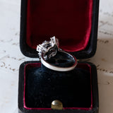 Anello vintage in oro bianco 18K con diamanti, anni ‘60